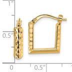 Leslie's 14K Polished and Diamond-cut Square Hoop Earrings - Image 4