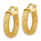 Leslie's 14K Polished and Textured Hoop Earrings - Image 2