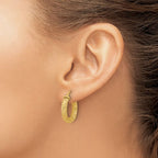 Leslie's 14K Polished and Textured Hoop Earrings - Image 3