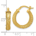 Leslie's 14K Polished and Textured Hoop Earrings - Image 4