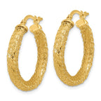 Leslie's 14K Polished and Textured Hoop Earrings - Image 2