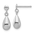 Leslie's 14K White Gold Polished Teardrop Dangle Earrings