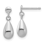 Leslie's 14K White Gold Polished Teardrop Dangle Earrings