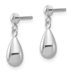 Leslie's 14K White Gold Polished Teardrop Dangle Earrings - Image 2