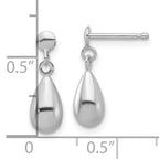 Leslie's 14K White Gold Polished Teardrop Dangle Earrings - Image 4