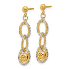 Leslie's 14K Two-tone Polished and Diamond-cut Dangle Post Earrings - Image 2