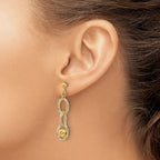 Leslie's 14K Two-tone Polished and Diamond-cut Dangle Post Earrings - Image 3