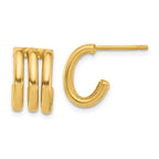 Leslie's 14K Polished Oval J-Hoop Post Earrings