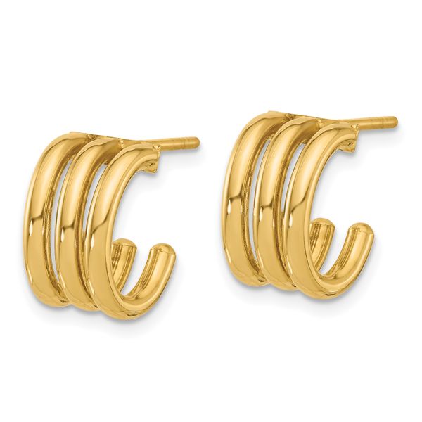 Leslie's 14K Polished Oval J-Hoop Post Earrings - Image 2