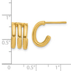 Leslie's 14K Polished Oval J-Hoop Post Earrings - Image 4