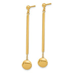 Leslie's 14K Polished Bar with Bead Dangle Post Earrings - Image 2