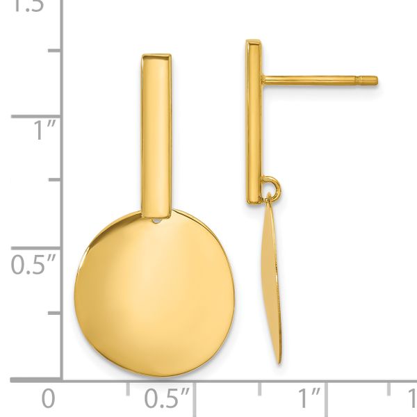 Leslie's 14K Polished Drop Post Earrings - Image 4