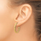 Leslie's 14K Polished and Textured Round J-Hoop Earrings - Image 3
