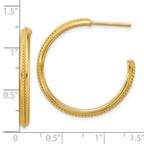 Leslie's 14K Polished and Textured Round J-Hoop Earrings - Image 4