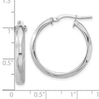 Leslie's 14K White Gold Polished Round Hoop Earrings - Image 4