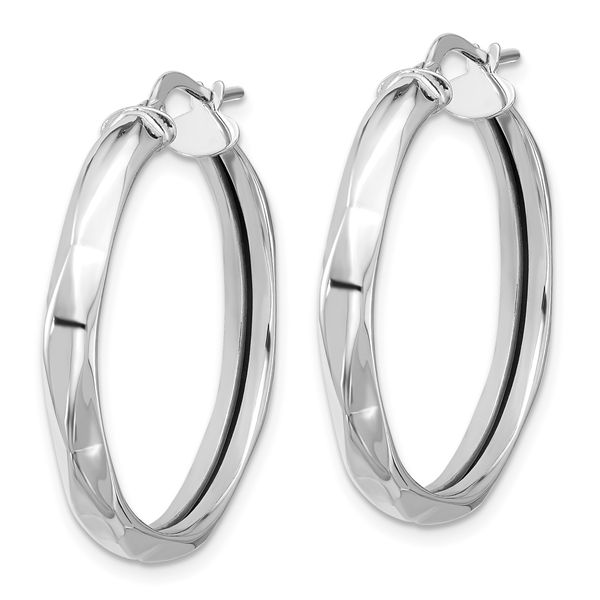 Leslie's 14K White Gold Polished Round Hoop Earrings - Image 2