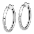 Leslie's 14K White Gold Polished Round Hoop Earrings - Image 2