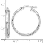 Leslie's 14K White Gold Polished Round Hoop Earrings - Image 4