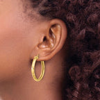 Leslie's 14K Polished Round Hoop Earrings - Image 3