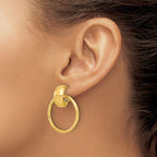 Leslie's 14K Polished Circle Dangle Omega Back Earrings - Image 3