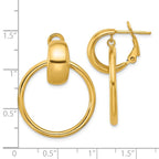 Leslie's 14K Polished Circle Dangle Omega Back Earrings - Image 4