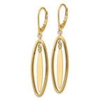 Leslie's 14K Polished and Textured Dangle Leverback Earrings - Image 2