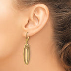 Leslie's 14K Polished and Textured Dangle Leverback Earrings - Image 3