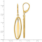 Leslie's 14K Polished and Textured Dangle Leverback Earrings - Image 4