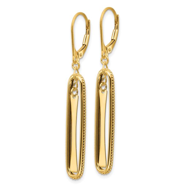 Leslie's 14K Polished Dangle Leverback Earrings - Image 2