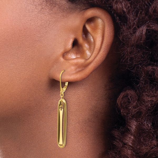 Leslie's 14K Polished Dangle Leverback Earrings - Image 3
