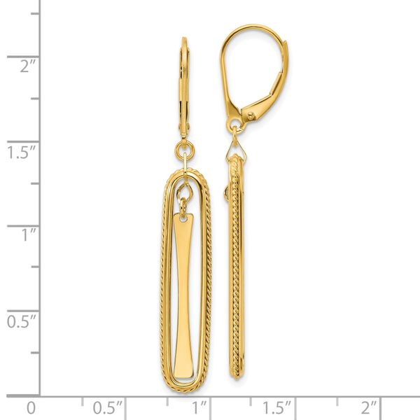 Leslie's 14K Polished Dangle Leverback Earrings - Image 4