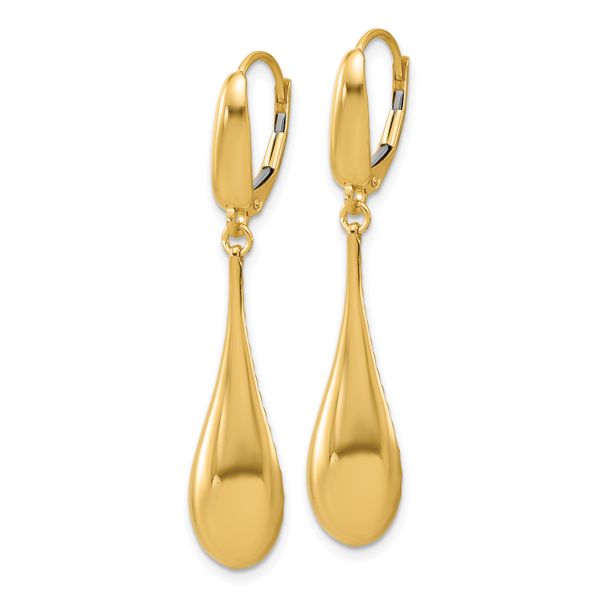 Leslie's 14K Polished Teardrop Dangle Leverback Earrings - Image 2