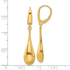 Leslie's 14K Polished Teardrop Dangle Leverback Earrings - Image 4
