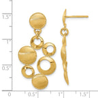 Leslie's' 14K Polished and Satin Circles Post Dangle Earrings - Image 4