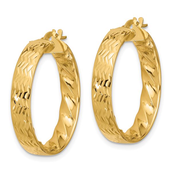 Leslie's 14k Polished and D/C Hoop Earrings - Image 2