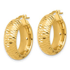 Leslie's 14k Polished and D/C Half Round Circle Hoop Earrings - Image 2