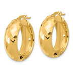 Leslie's 14k Polished and D/C Half Round Circle Hoop Earrings - Image 2