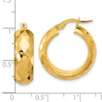 Leslie's 14k Polished and D/C Half Round Circle Hoop Earrings - Image 4