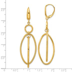 Leslie's 14k Polished and Textured Oval Dangle Leverback Earrings - Image 4
