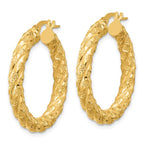 Leslie's 14k Polished and Textured Twisted Circle Hoop Earrings - Image 2