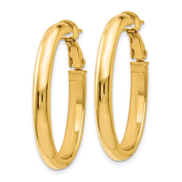 Leslie's 14K Polished Oval Hoop Earrings - Image 2