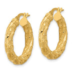 Leslie's 14k Polished and Textured Twisted Tube Hoop Earrings - Image 2