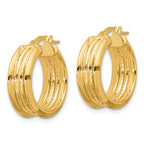 Leslie's 14k Polished and Textured Hoop Earrings - Image 2