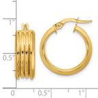 Leslie's 14k Polished and Textured Hoop Earrings - Image 4