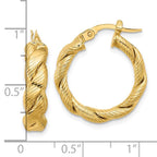 Leslie's 14k Polished and Textured Twist Hoop Earrings - Image 4