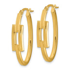 Leslie's 14k Polished Oval Sqare Tube Hoop Earrings - Image 2