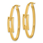 Leslie's 14k Polished Oval Sqare Tube Hoop Earrings - Image 2