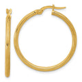 Leslie's 14k Polished and Textured Twisted Tube Hoop Earrings
