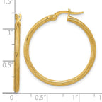 Leslie's 14k Polished and Textured Twisted Tube Hoop Earrings - Image 4