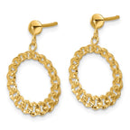 Leslie's 14K Polished and Diamond-cut Circles Dangle Post Earrings - Image 2